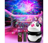 LITOHOM LED Galaxy Projector, Panda Star Projector Night Light with 15 Colors, 8 White Noise Machine Bluetooth Speaker, Remote Control, Plug-in for Kids Room Decor