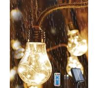 LITOHOM Solar Festoon Lights Outdoor, 9M/29.5FT Solar String Lights with 16LED Fairy Bulbs, 8 Modes, USB Powered, Remote Control for Backyard, Patio, Garden