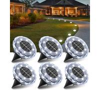 LITOHOM Solar Lights Outdoor Garden, 6 Pack 2025 Upgraded 8 LEDs Solar Ground Lights, IP65 Waterproof for Garden Pathway Lawn Patio Yard Landscape