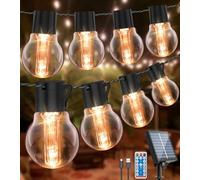 LITOHOM Solar String Lights Outdoor Garden,14M/46FT Remote Control Solar Festoon Lights with USB Port, Timer&25 LED Shatterproof Bulbs, IP65 Waterproof Garden Lights for Gazebo Pergola Patio