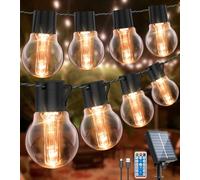 LITOHOM Solar String Lights Outdoor Garden,14M/46FT Remote Control Solar Festoon Lights with USB Port, Timer&25 LED Shatterproof Bulbs, IP65 Waterproof Garden Lights for Gazebo Pergola Patio (14M)