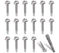 Litorange 101 Pcs M4.2x38mm 410 Stainless Steel Self Drilling Hex Head Screws for Ventilation Pipes, Fans, Metal Rails