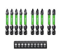 Litorange 10Pcs 50 mm PZ2 PH2 PZ3 Impact Driver Bits, S2 Steel Screwdriver Bit Set
