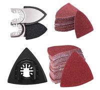 Litorange 123 Pcs Oscillating Tool Sanding Triangular Finger Pads Kits, Fast Fit Triangular Sanding Kit for Surface Polishing Compatible with Bosch, Craftsman, Chicago, Dremel Multiple Tools Etc