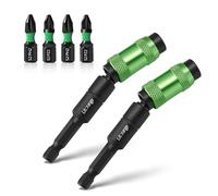 LitOrange 6 Pcs 90 mm Magnetic Pivoting Impact Screwdriver Drill Bit Holder with 4 x 25 mm PZ2 & PH2 Bits Rotary Drill Extension Bit Holder for Narrow Spaces or Corners