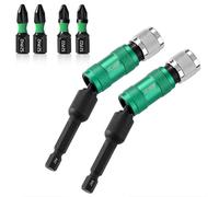 LitOrange 6 Pcs 90 mm Quick Change Pivoting Impact Screwdriver Drill Bit Holder with 4 x 25 mm PZ2 & PH2 Bits Rotary Drill Extension Bit Holder for Narrow Spaces or Corners