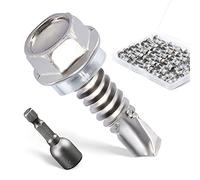 Litorange 81 PCS MM5.5x25mm 410 Stainless Steel Self Drilling Hex Head Screws, Hex Head Self Tapping Screws with Hex Socket for Ventilation Pipes, Fans, Metal Rails