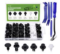 Litorange 95 Pcs Car Fixing Clips & 5 Pcs Trim Removal Tools, 6 Types of Car Retainer Clips Rivets Mounting Kit for Car Door Bumper Panel Trim Fender Liner Sealing Strip Fixed Clips Fasteners