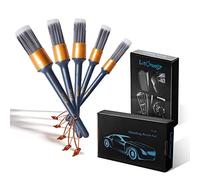 LitOrange Car Detailing Brush Set, 5 Pcs Different PET & PPT Mixed Fiber Plastic Handle Automotive Detail Brushes for Cleaning Interior, Exterior, Wheels, Rims and Leather
