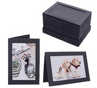 Litpoetic 100 Count Photo Frame Cards with Envelopes 4x6 Paper Picture Frame Notecards Photo Card Holder and Envelopes Set for Graudation Wedding Birthday Classroom DIY - Black