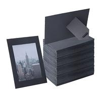 Litpoetic 200 Pack Standing Paper Picture Frames 4x6,Cardboard Photo Frame with Easel,Paper Photo Frame Cards,Gallery Frames Bulk For Mothers Day Gifts,Father's Day, Graduation - Black