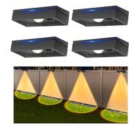 litren Solar Fence Lights Outdoor Wall-Lights【4 Pack】 3 Color Modes IP65 Waterproof Solar Lights Outdoor Garden Fence Decorations for Patio, Yard, Gate, Poolside, Railing, Terraces