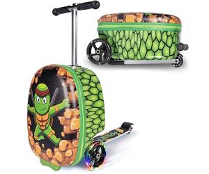 LitRide Luggage Scooter, Green, 9 x 13.5 x 21 cm, 22L, Turtle Ninja