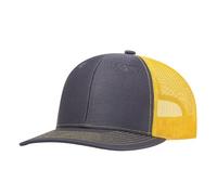 LITSSIN Snap Back Trucker Hat for Men Women, Adjustable Trendy Baseball Cap for Running, Workout, Outdoor Sports, Darkgrey-gold, One size