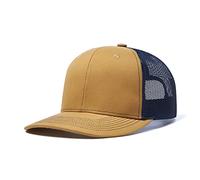 LITSSIN Snap Back Trucker Hat for Men Women, Adjustable Trendy Baseball Cap for Running, Workout, Outdoor Sports, Gold-navy, One size
