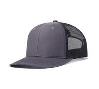 LITSSIN Snap Back Trucker Hat for Men Women, Adjustable Trendy Baseball Cap for Running, Workout, Outdoor Sports, Darkgrey-black, One size