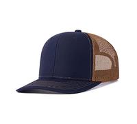 LITSSIN Snap Back Trucker Hat for Men Women, Adjustable Trendy Baseball Cap for Running, Workout, Outdoor Sports, Navy-brown, One size