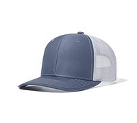 LITSSIN Snap Back Trucker Hat for Men Women, Adjustable Trendy Baseball Cap for Running, Workout, Outdoor Sports, Greyblue-white, One size