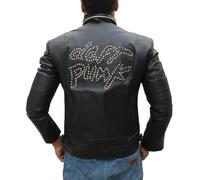 Litswear Electroma Daft-punk Jacket- Black Faux Leather Punk Biker Jacket For Men's, Black, X - S