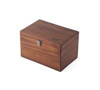 LITT Large Stash Trunk Box - Premium Wooden Storage Organizer with Combination Lock | Multi-Compartment Discreet Accessory Storage | Includes 2 Large Jars, Tray & Tools (Natural Wooden Brown)