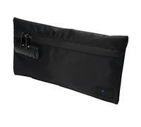 LITT Lockable Smell Proof Stash Bag - Black, Charcoal Lined, Accessories Storage Long Pouch with Combo Digit Lock | Travel Organizer & Lifestyle Accessory