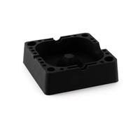 LITT Multi-Purpose Silicone Ash Tray - Heatproof Ashtray with Compartments, Slots, Holes for Lighter, Matches - Ash Tray Holder for Indoor and Outdoor | Black