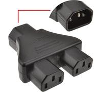 Litt up IEC Splitter Plug Y Adapter Block - Socket to 2 x Plugs 10A
