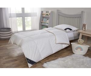 Littens 10.5 Tog Luxury Ultimate Collection Junior Cot Bed Size 100% Hungarian Goose Down Natural Duvet Quilt 300TC 100% Cotton Jacquard, Down Proof, Kids, Toddler (120cm x 150cm)