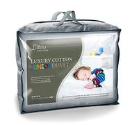 Littens 2.5 Tog Lightweight Breathable Cool 100% Cotton Junior Cot Bed Toddler Baby Hollowfibre Summer Duvet Quilt (120cm x 150cm) UK Made