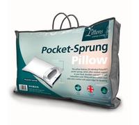 Littens 28 Pocket Sprung Orthopaedic Medium Support Hollowfibre Pillow 230Tc Cotton (48Cm X 74Cm)