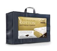 Littens 3" Extra Deep Ultimate Premium Cotton Hotel Quality European Continental Double Bed Size Mattress Topper 280TC Cotton Casing, Microfibre Filling (140cm x 200cm)