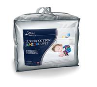 Littens 4.5 Tog Lightweight Breathable Cool 100% Cotton Junior Cot Bed Toddler Baby Hollowfibre Summer Duvet Quilt & Pillow Bedding Bundle (120cm x 150cm & 40cm x 60cm) UK Made