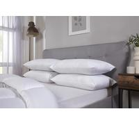 Littens 4 Pack Hotel Quality Respond Bounce Back Hollowfibre Filled Support Pillows, Embossed Soft Touch Fabric, Machine Washable Made In UK (2 Pairs)