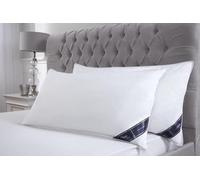 Littens 50cm x 100cm Luxury Emperor Size White Goose Feather & Down Pair Pillows 230TC Down-Proof Cotton, Piped Edge, Long (20" x 40")