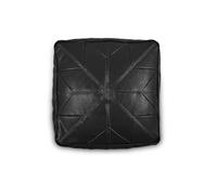 Littens Black Square Moroccan Star Bean Bag Soft Faux Leather, Footstool Pouffe, Living Room Decorative Seat, Patchwork (40cm x 40cm x 20cm)