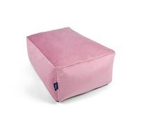 Littens Blush Pink Rectangular Footstool Bean Bag, Soft Luxury Velvet, Ottoman Pouffe, Living Room Decorative Low Seat, Piped Detailing (65cm x 45cm x 25cm)