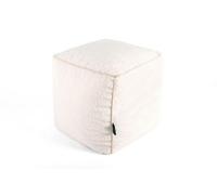 Littens Cream Teddy Boucle Square Cube Footstool Bean Bag Pouffe Ottoman Seat 41Cm X 41Cm X 41Cm