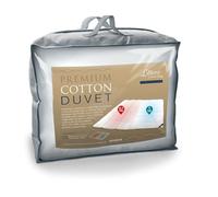 Littens Dual Zone 9 & 13.5 Tog Luxury King Bed Size Duvet Quilt, 230TC Premium Cotton, Dual Blend Microfibre Fill, Box Stitching, Gold Pipe Edge, Energy Efficient, Warm & Cool (225cm x 220cm)