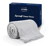 Littens Essentials Grey Silver Single Bed Flannel Fleece Throw Blanket Soft Cosy Fluffy Warm Lightweight Thermal Winter 120cm x 150cm