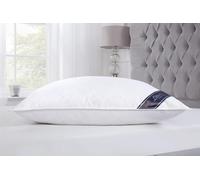 Littens Extra Filled 50cm x 100cm Emperor Size White Goose Feather & Down Sider Sleeper Pillow 230TC Down-Proof Cotton, Piped Edge, Long (20" x 40")