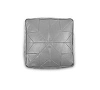 Littens Grey Square Moroccan Star Bean Bag Soft Faux Leather, Footstool Pouffe, Living Room Decorative Seat, Patchwork (40cm x 40cm x 20cm)