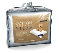 Littens Junior Cot Bed Size Pillow, Ultimate Premium Cotton, 230TC, Dual Blend Microfibre Filled, Gold Piped Edge, Kids, Toddler 16" x 24" (40cm x 60cm)