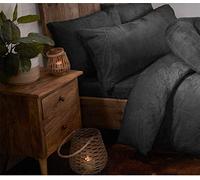 Littens Luxury 12" Extra Deep Charcoal Grey Teddy Fleece Fur King Size Fitted Bed Sheet, Soft Cosy Bedding, Thermal Warm, Energy Efficient, 30cm Elasticated Side (152cm x 200cm)