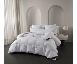 Littens Luxury 4.5 Tog Spring Summer Single Bed Size Duck Feather & Down Duvet Quilt, 15% Down, 230TC 100% Down-Proof Cotton Casing Light Weight (135cm x 200cm)