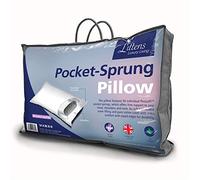 Littens Luxury 56 Pocket Sprung Spring Orthopaedic Firm Support Hollowfibre Pillow 230TC 100% Cotton Casing, Piped Edge UK Made