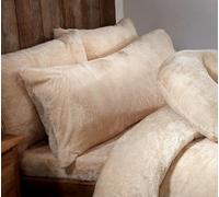 Littens Luxury Cream 5ft King Bed Size Teddy Fleece Fur Soft Cosy Body Bolster Long Pillowcase, Thermal Warm, Nursing Pregnancy 50cm x 152cm (20" x 60")