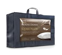 Littens Luxury European Continental 65cm x 65cm Ultimate Collection 100% Hungarian Goose Down Square Pillow 300TC 100% Cotton Jacquard Casing, Down Proof, Gold Piping (26" x 26")