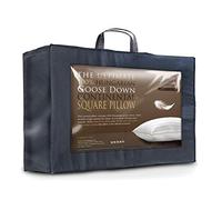 Littens Luxury European Continental 80cm x 80cm Ultimate Collection 100% Hungarian Goose Down Large Square Pillow 300TC 100% Cotton Jacquard Casing, Down Proof, Gold Piping (32" x 32")