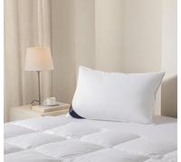 Littens Luxury Extra Filled White Duck Feather & Down, Side Sleeper Pillow 230TC 100% Cotton Down-Proof, Piped Edge, 48cm x 74cm (19" x 29") 1400 gram