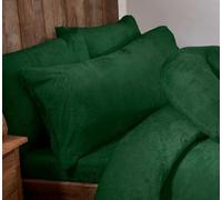 Littens Luxury Green 3ft Single Bed Size Teddy Fleece Fur Soft Cosy Body Bolster Long Pillowcase, Thermal Warm, Nursing Pregnancy 50cm x 90cm (20" x 36")